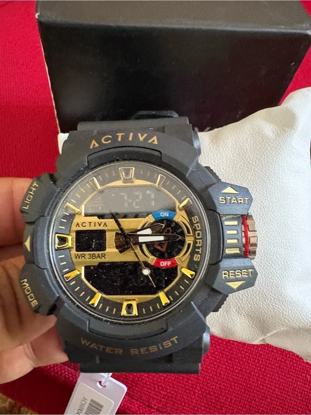 Activa Men's Black and Gold Sport Watch